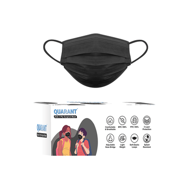 Quarant Kids 3 Ply Surgical Mask (50 Each) Black