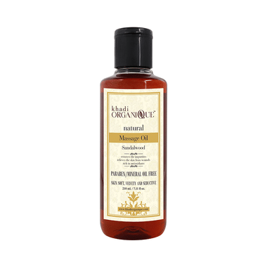 Khadi Organique Natural Massage Oil Paraben/Mineral Oil Free Sandalwood