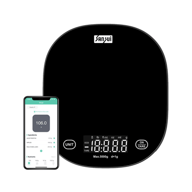 Sansui Smart Kitchen Scale Bluetooth Enabled with Smart App 5kg Black