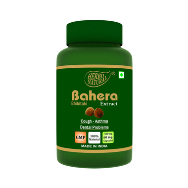 Herbo Natural Bahera (Bhibitaki) Extract 500mg Veg Capsule