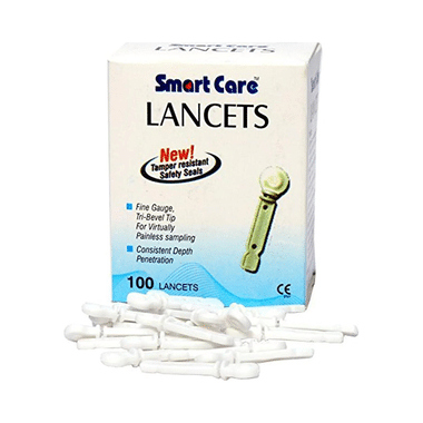 Smart Care Needle Flat Lancets (Only Lancets) White