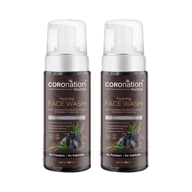 Coronation Herbal Activated Charcoal Foaming Face Wash (160ml Each)