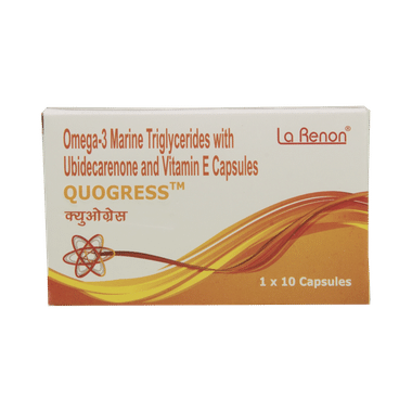 Quogress Soft Gelatin Capsule With CoQ10 Vitamin E & Omega-3 Fatty Aids
