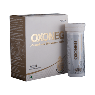 Oxoneg L-Glutathione Effervescent Tablet | For Stomach Care | Flavour Orange