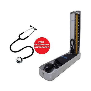 AccuSure Mercury Sphygmomanometer With Free Professional Stethoscope