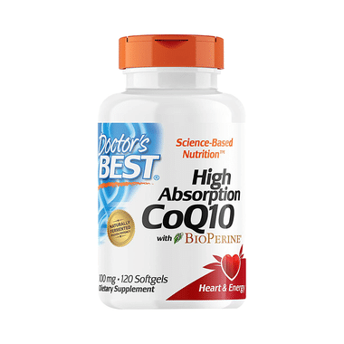 Doctor's Best High Absorption CoQ10 with Bioperine 100mg Softgels | For Heart Health & Energy