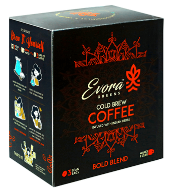 Evora Greens Cold Brew Coffee Bean Bag (50gm Each) Bold Blend