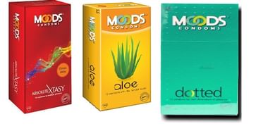 MOODS Combo Pack Of Dotted, Absolute Xtasy And Aloe Condoms (36 Pieces)