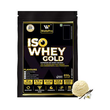 WellsPro Iso Whey Gold Powder (850gm Each) Vanilla