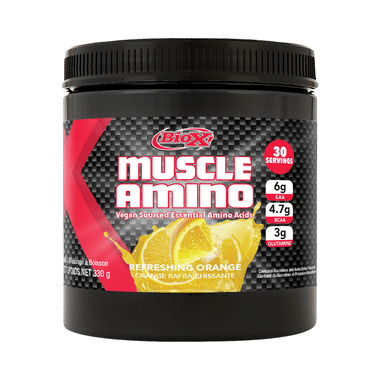 BioX Refreshing Orange Muscle Amino Vegan Sourced Essential Amino Acids Powder