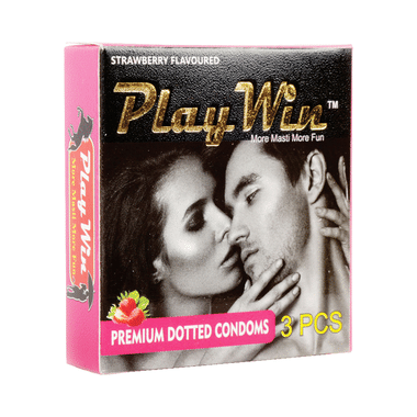 Play Win Premium Dotted Condom Strawberry