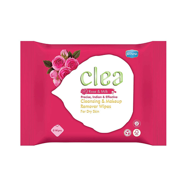 Ginni Clea Cleansing & Make-Up Remover Wipes Rose & Milk