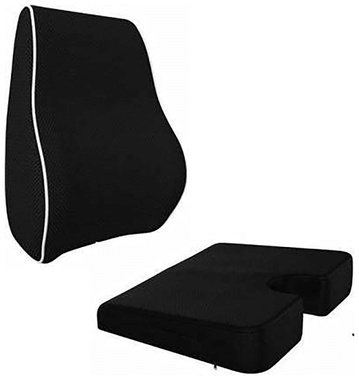 RENEWA Donut Pillow Orthopaedic Coccyx Seat Cushion for Lower Back Pain  Lumbar Sciatica Tailbone Pain Relief (Black/Grey) 