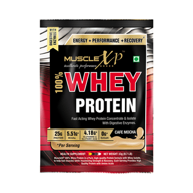 MuscleXP 100% Whey Protein With Digestive Enzymes 33g Cafe Mocha Sachet