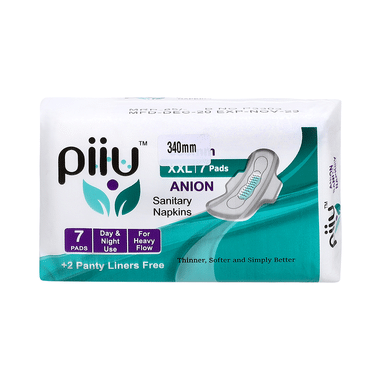 Piiu Anion Sanitary Pads (7 Each) With 2 Panty Liner Free XXL