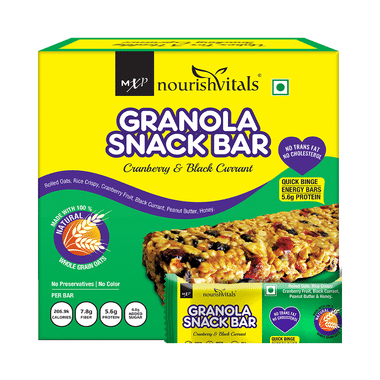 NourishVitals Granola Snack Bar With Cranberry & Black Currant