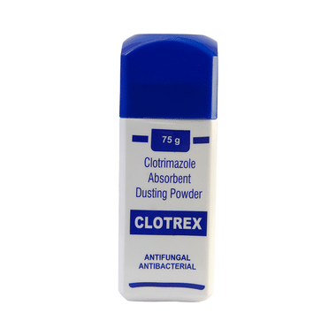 Clotrex Antifungal Clotrimazole Absorbent Dusting Powder For Skin Irritation , Redness , Itching , Prickly Heat & Fungal Infection