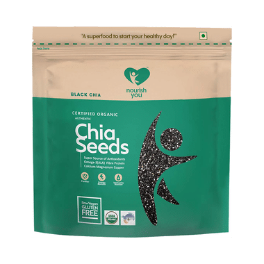 Nourish You Certified Organic Authentic Black Chia Seeds