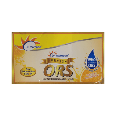 Dr. Morepen Premium ORS Powder | Sachet For Oral Rehydration (21.8gm Each)Flavour Orange