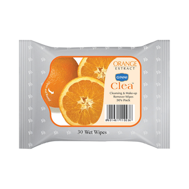 Ginni Clea Cleansing & Make-Up Remover Wipes Orange Extract