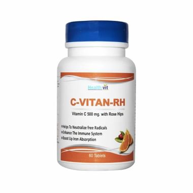 HealthVit C-Vitan-RH Vitamin C With Rose Hips Orange Tablet