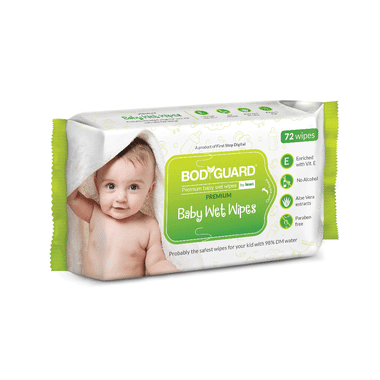 Bodyguard Premium Paraben Free Baby Wet Wipes With Aloe Vera