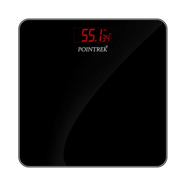 Pointrek Digital/LCD Weighing Scale Black Glass With Red Backlight