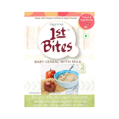 Pristine 1st Bites (8 Months - 24 Months) Stage - 2 Baby Cereal With Milk | Wheat Apple
