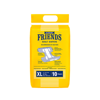 Friends Economy Adult Unisex Diaper For Up To 8 Hours Protection | Size XL