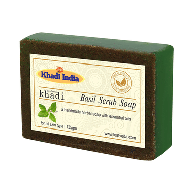 Khadi Leafveda Basil Scrub Soap