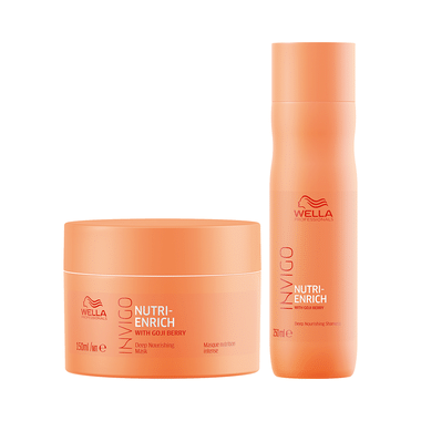 Wella Professionals Combo Pack Of Invigo Nutri Enrich Deep Nourishing Mask 150ml & Shampoo 250ml