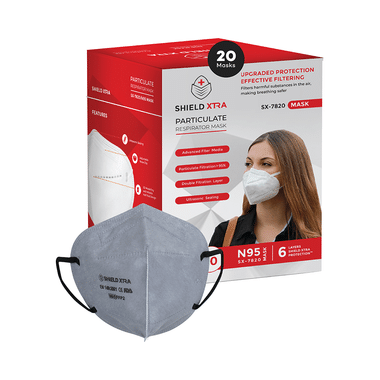 Shield Xtra Universal SX 7820 N95 FFP2 Certified Earloop With 6 Layers Particulate Respirator Mask