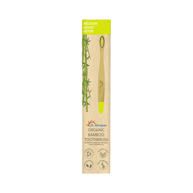 Dr. Morepen Organic Bamboo Toothbrush Adult Medium Neon