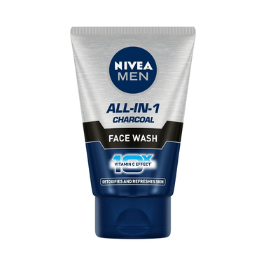 Nivea Men Face Wash-All In 1 Charcoal To Detoxify & Refresh Skin With 10x Vitamin C Effect