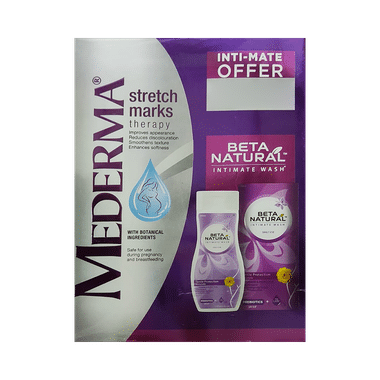 Mederma Stretch Marks Therapy | Paraben-Free Cream with Beta Natural Intimate Wash 100ml Free