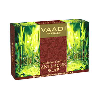 Vaadi Herbals Value Pack Of 3 Becalming Tea Tree Soap Anti-Acne Therapy (75gm Each)