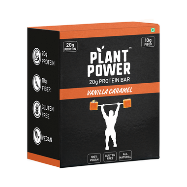 Plant Power 20gm Protein Bar (72gm Each) Vanilla Caramel