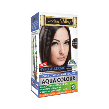 Indus Valley 100% Botanical Hair Aqua Colour Medium Brown