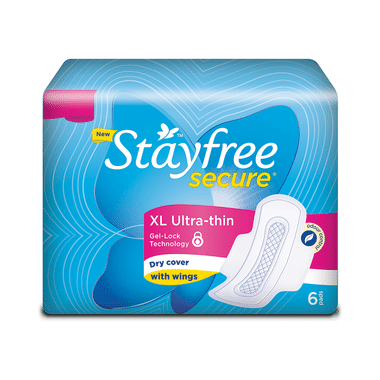 Stayfree Secure Ultra-Thin Sanitary Pads with Wings | Size XL