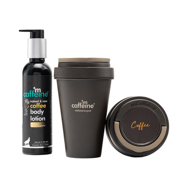 MCaffeine Daily Body Care Kit (Naked & Raw Coffee Body Lotion 200ml & Coffee Body Wash 300ml)