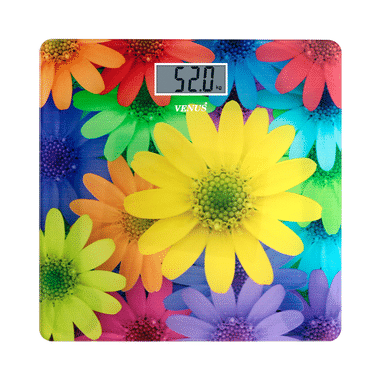 Venus Prime Lightweight ABS Digital/LCD Personal Health Body Weight Weighing Scale Multicolor Flower