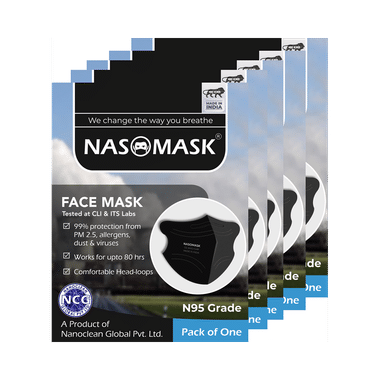 Nasomask Black N95 Grade Filter Anti-Pollution Face Mask