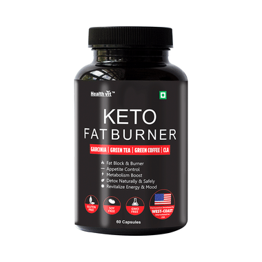 HealthVit Keto Fat Burner With Garcinia & Green Tea | For Appetite, Metabolism & Energy | Capsule