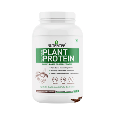 Nutrazee Nutrazee Plant-Based Protein Powder | Zero Added Sugar, With Added Digestive Enzymes & BCAA  For Muscles | Flavour Natural Chocolate