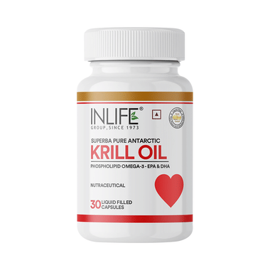 Inlife Krill Oil 500 mg | With Omega 3 | For Heart Health | Capsule