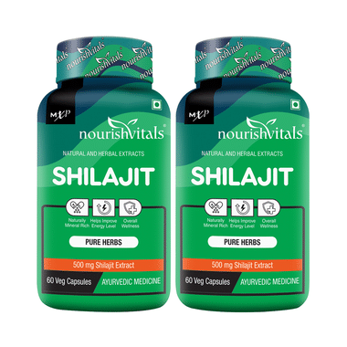 NourishVitals Shilajit 500mg Veg Capsule (60 Each)