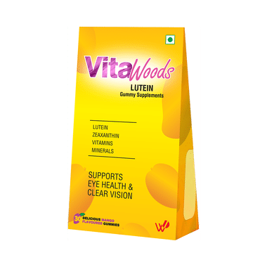 Vitawoods Lutein With Zeaxanthin, Vitamins & Minerals For Eye Health & Vision | Flavour Delicious Mango Gummy