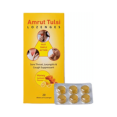 Amrut Tulsi Lozenges (6 Each) Honey Lemon