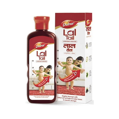 Dabur Lal Tail | Ayurvedic Baby Massage Oil | Supports Baby's Bone, Muscle & Skin Health