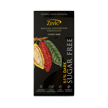 Zevic 85% Dark Sugar Free Belgian Couverture Chocolate Classic Dark